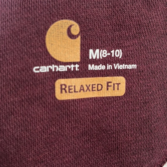 Carhartt maroon Sherpa lined hoodie sweatshirt size Medium - Picture 10 of 16